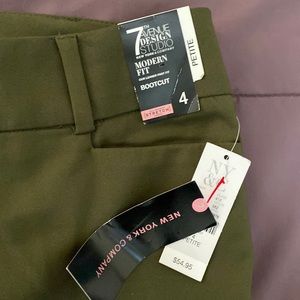 New York & company, petite, size 4, stretch army green dress pants